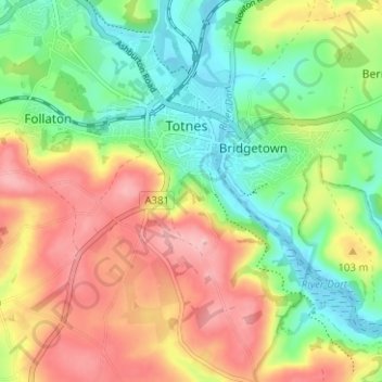 Mappa topografica The Mount, altitudine, rilievo