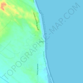 Mappa topografica Zumbi, altitudine, rilievo