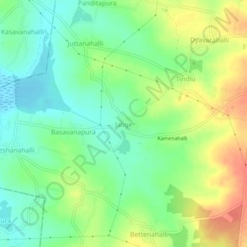 Mappa topografica Jalige, altitudine, rilievo