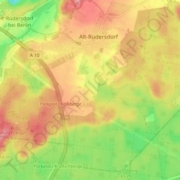 Mappa topografica Hortwinkel, altitudine, rilievo