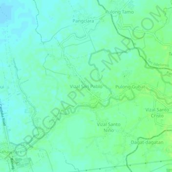 Mappa topografica Vizal San Pablo, altitudine, rilievo