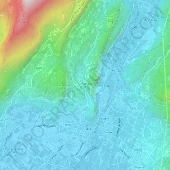Mappa topografica Santa Maria di Laghel, altitudine, rilievo