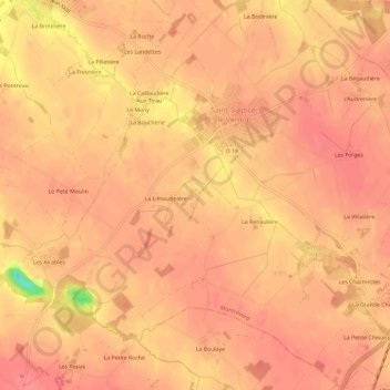 Mappa topografica La Siffraire, altitudine, rilievo