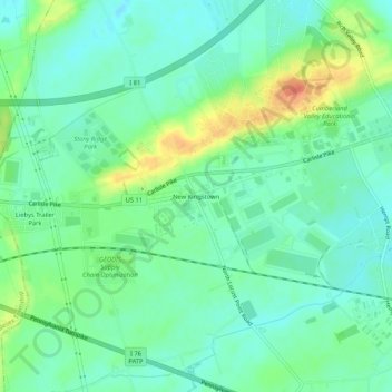 Mappa topografica New Kingstown, altitudine, rilievo