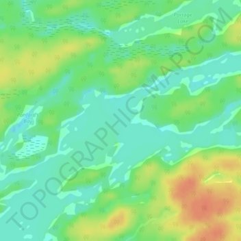 Mappa topografica Dollars Lake, altitudine, rilievo
