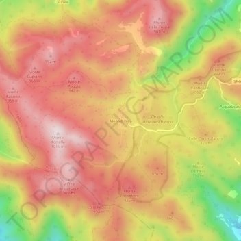 Mappa topografica Montebibico, altitudine, rilievo