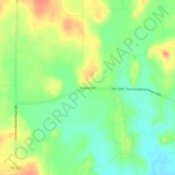Mappa topografica Grosvenor, altitudine, rilievo