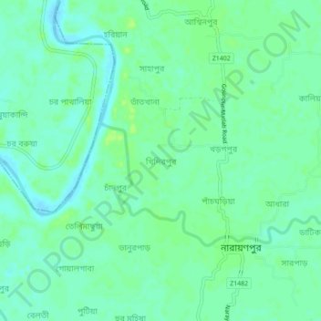 Mappa topografica Khidirpur, altitudine, rilievo