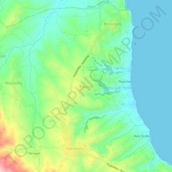 Mappa topografica Kombi, altitudine, rilievo