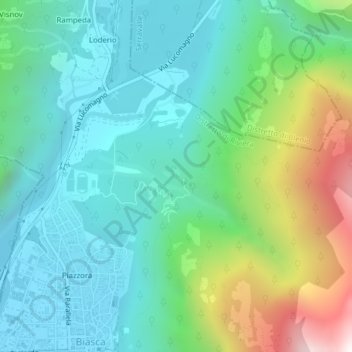 Mappa topografica Sasso Carnone, altitudine, rilievo