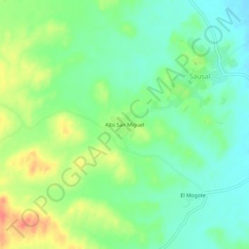 Mappa topografica Alto San Miguel, altitudine, rilievo