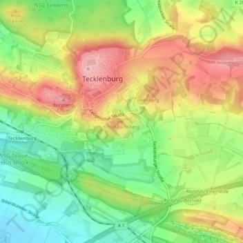 Mappa topografica Knoblauchsberg, altitudine, rilievo