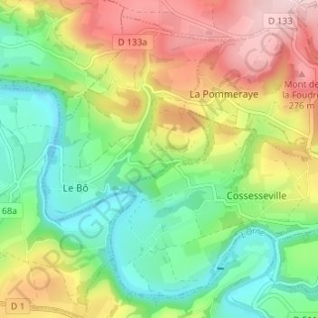 Mappa topografica Mainboeuf, altitudine, rilievo