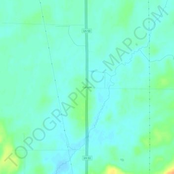 Mappa topografica Canyon, altitudine, rilievo