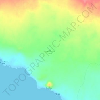 Mappa topografica Puʻuwaimānalo, altitudine, rilievo