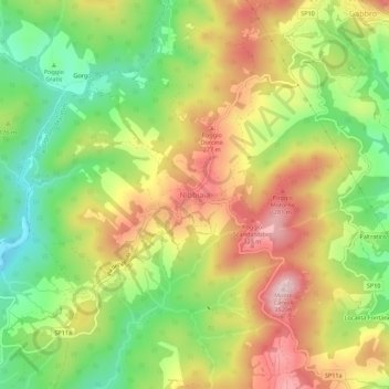 Mappa topografica Nibbiaia, altitudine, rilievo