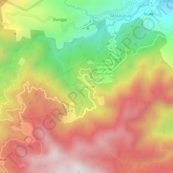 Mappa topografica Puhagan, altitudine, rilievo