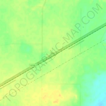 Mappa topografica Dawn, altitudine, rilievo