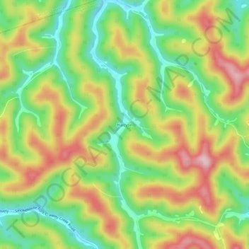 Mappa topografica Halcyon, altitudine, rilievo