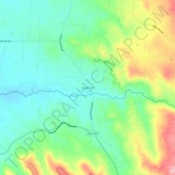 Mappa topografica Gold Hill, altitudine, rilievo