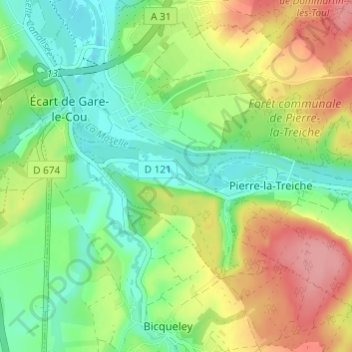 Mappa topografica La Rochotte, altitudine, rilievo
