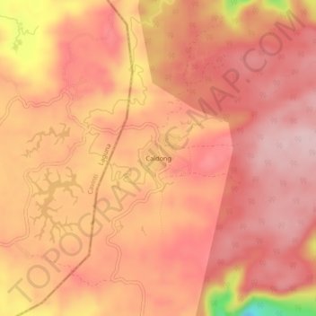 Mappa topografica Caldong, altitudine, rilievo