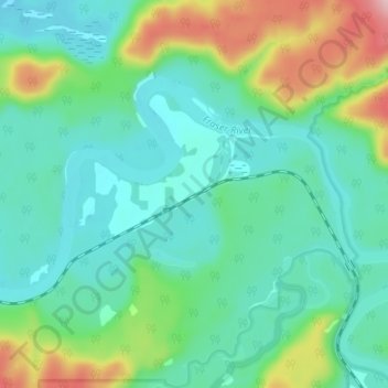 Mappa topografica Goat River, altitudine, rilievo