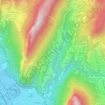 Mappa topografica Le Mollard, altitudine, rilievo
