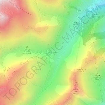 Mappa topografica La Sauce, altitudine, rilievo