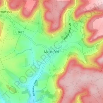 Mappa topografica Martinfeld, altitudine, rilievo