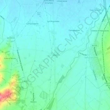 Mappa topografica Protte, altitudine, rilievo
