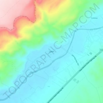 Mappa topografica Lyden, altitudine, rilievo