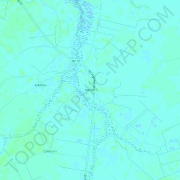 Mappa topografica Merritt, altitudine, rilievo