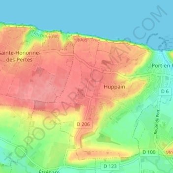 Mappa topografica Villiers sur Port, altitudine, rilievo
