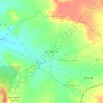 Mappa topografica Yenkepalle, altitudine, rilievo