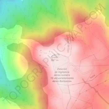 Mappa topografica Iroite, altitudine, rilievo