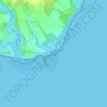 Mappa topografica Stansore Point, altitudine, rilievo