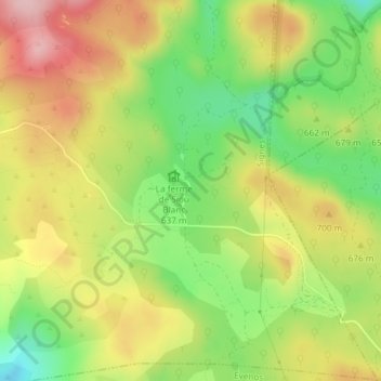 Mappa topografica Trou Malleron, altitudine, rilievo