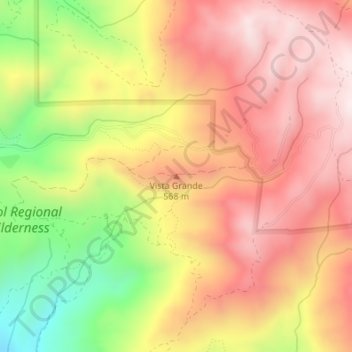 Mappa topografica Vista Grande, altitudine, rilievo