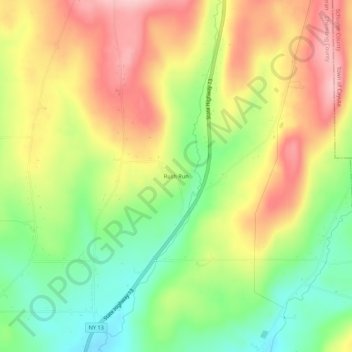 Mappa topografica Rush Run, altitudine, rilievo
