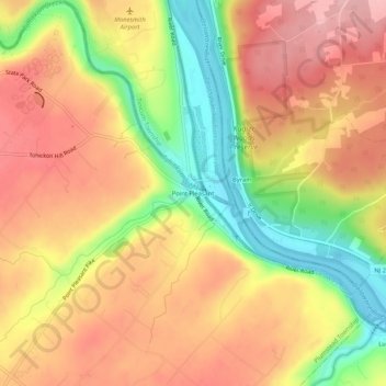 Mappa topografica Point Pleasant, altitudine, rilievo