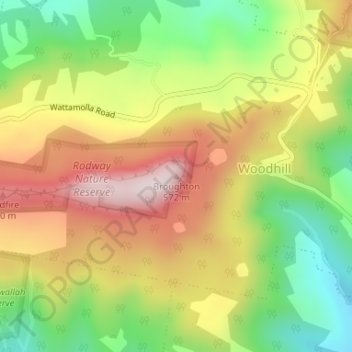 Mappa topografica Broughton, altitudine, rilievo