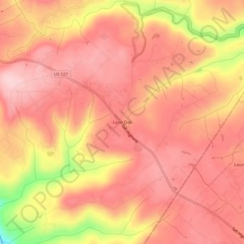 Mappa topografica Lone Oak, altitudine, rilievo