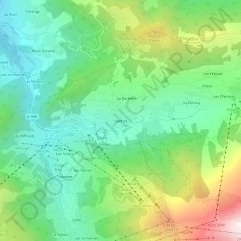 Mappa topografica L'Adroit, altitudine, rilievo