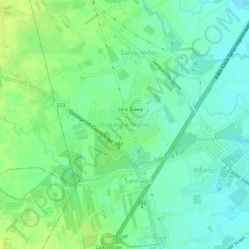 Mappa topografica Dutung A Matas, altitudine, rilievo
