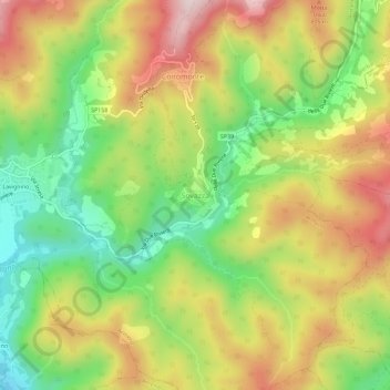 Mappa topografica Sovazza, altitudine, rilievo