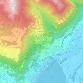 Mappa topografica Flaccanico, altitudine, rilievo