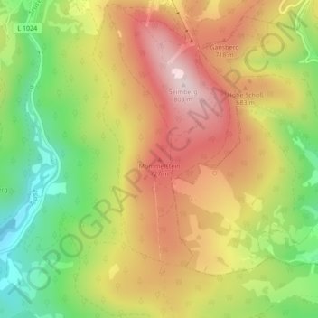 Mappa topografica Mommelstein, altitudine, rilievo
