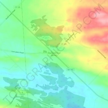 Mappa topografica Charleston Four Corners, altitudine, rilievo