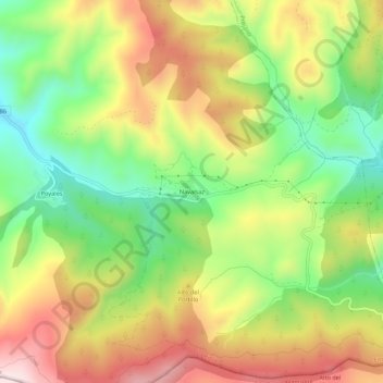 Mappa topografica Navalsaz, altitudine, rilievo